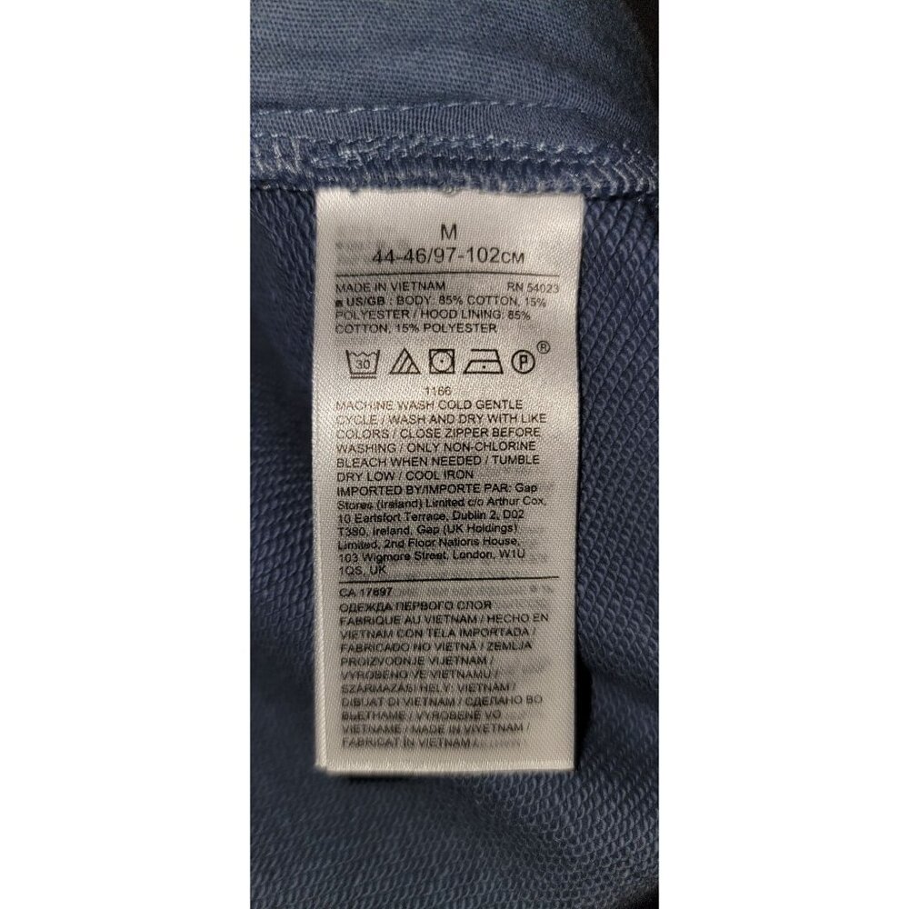 Banana Republic Essential Terry Hoodie China Blue Men’s Medium Cotton Blend - Picture 7 of 8